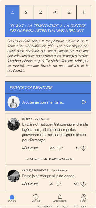 design du site réalisé