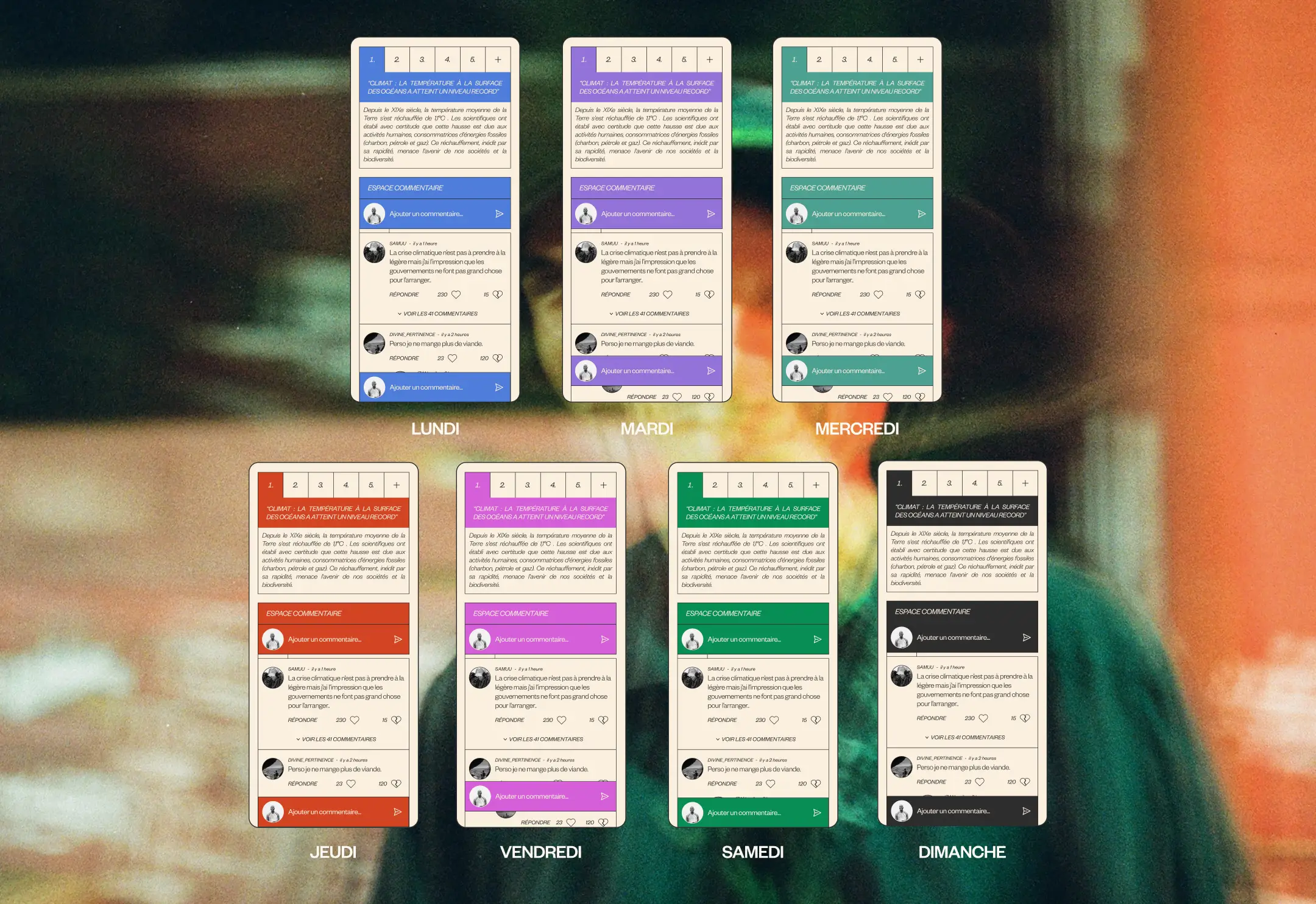 mockup of the website