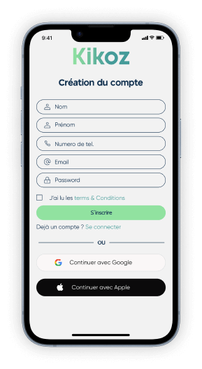 kikoz app mobile design