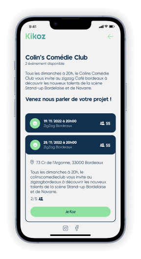 kikoz app mobile design