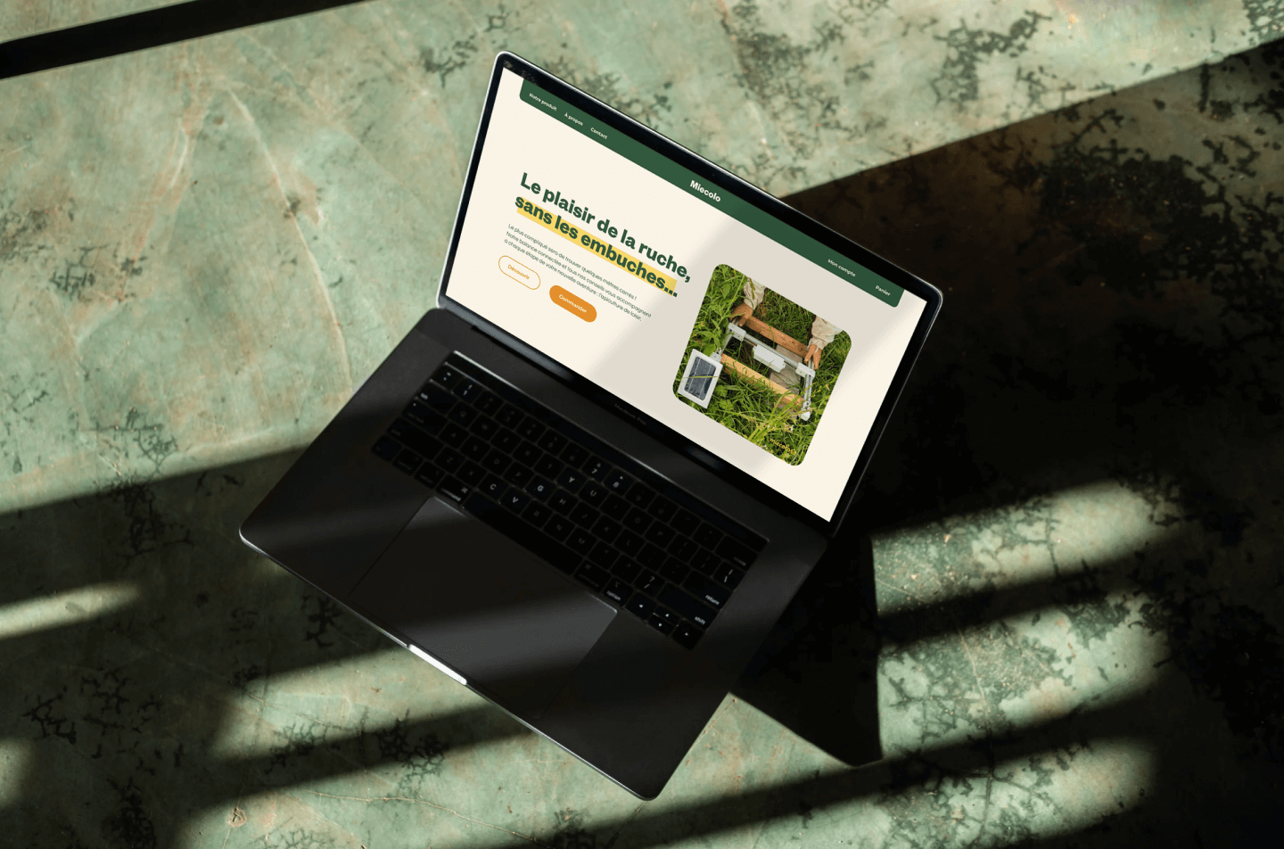 mockup of the website