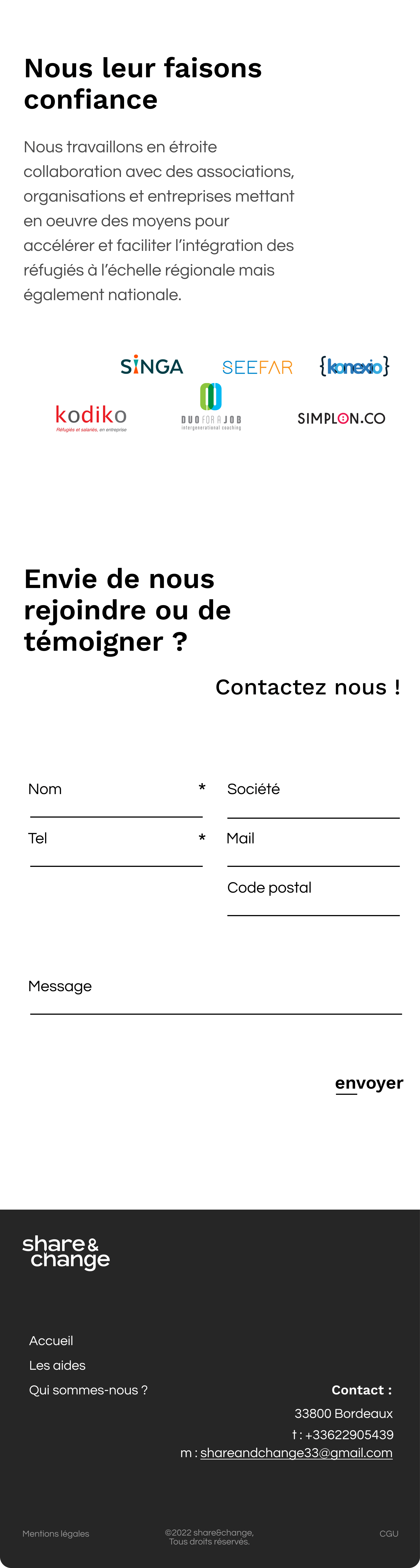 design du site réalisé