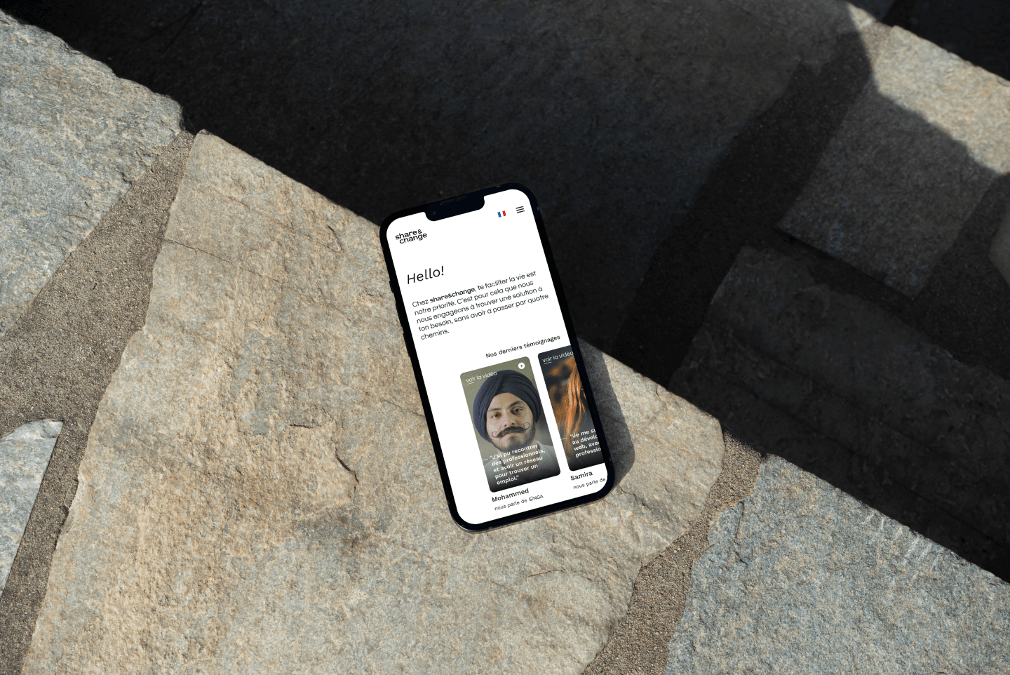 mockup of the website